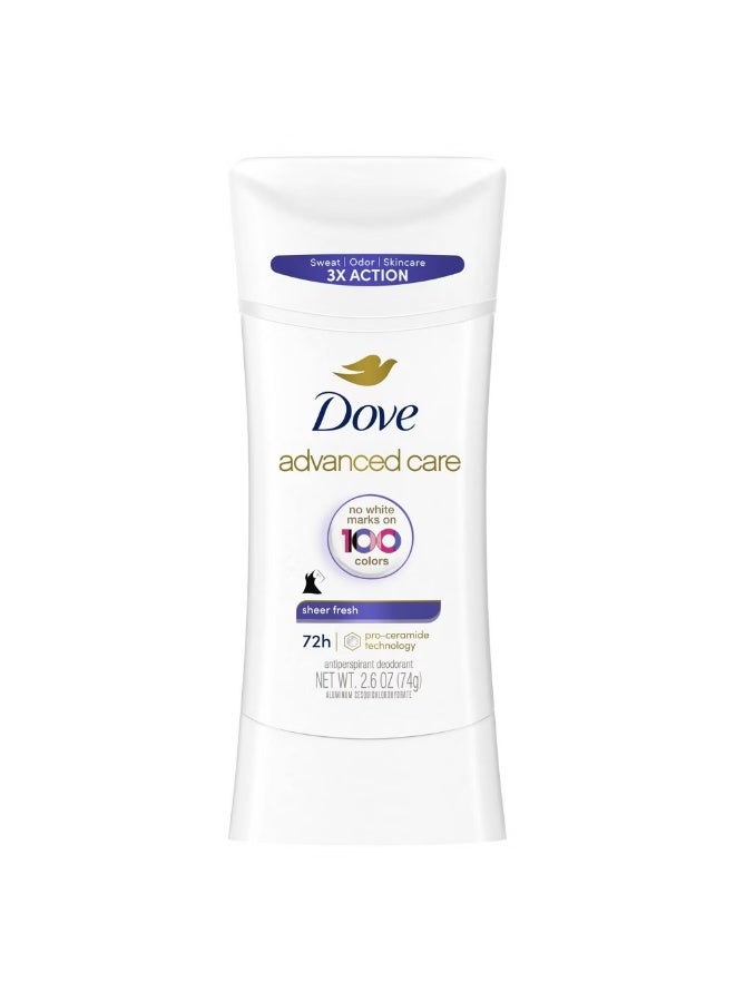 Dove Advanced Care Invisible Stick Antiperspirant Deodorant, Sheer Fresh 74 g